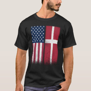Camiseta Banderas danesas estadounidenses de Dinamarca Orgu