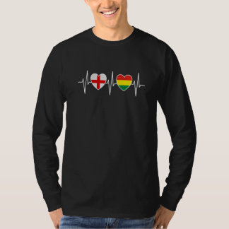 Camiseta Banderas De Bandera De Inglaterra Y Bolivia