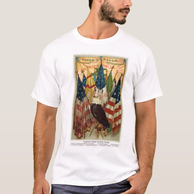 Camiseta Banderas de batalla de la guerra civil no.1 (Anverso)