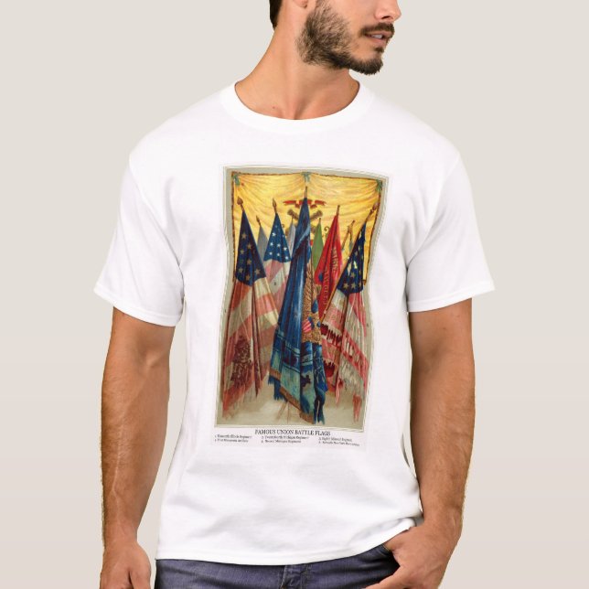 Camiseta Banderas de batalla de la guerra civil no.6 (Anverso)