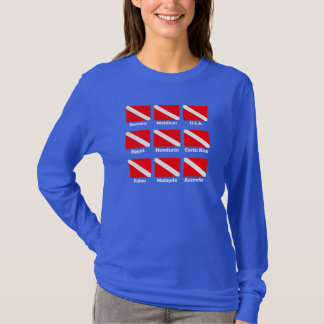 Camiseta Banderas de buceo del mundo