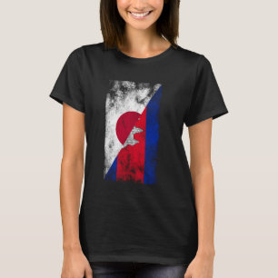 Camiseta Banderas de Camboya de Japón - Camboyano Japonés