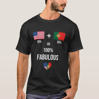 Camiseta Banderas De Camisas De Los Ee.Uu. Media Amer Portu