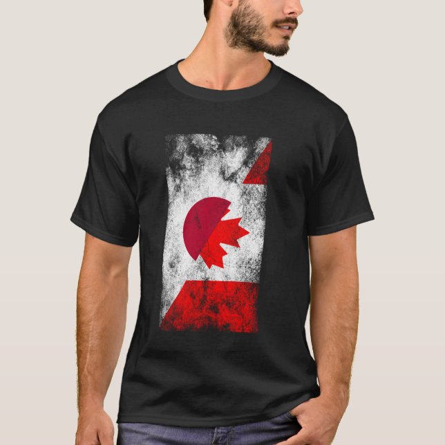 Camiseta Banderas de Canadá de Japón - Canadiense de Japón (Anverso)