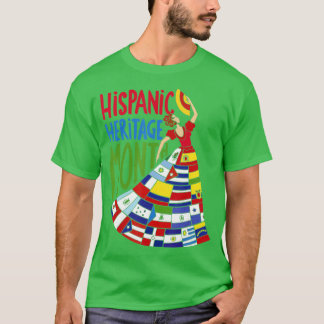 Camiseta Banderas de celebración del Mes de la Herencia His