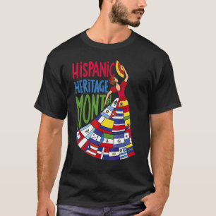 Camiseta Banderas de celebración del Mes de la Herencia His