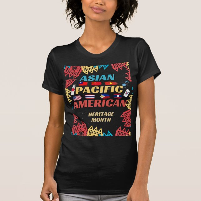 Camiseta Banderas de Cepillo del Mes de la Herencia AAPI 20 (Anverso)
