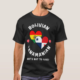 Camiseta Banderas De Corazón Boliviano Panameño Qué No Amar