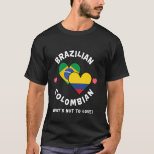 Camiseta Banderas De Corazón Brasileño Colombiano Qué No Am