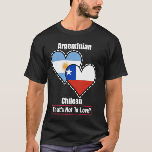 Camiseta Banderas De Corazón Chileno Argentino Qué No Amar