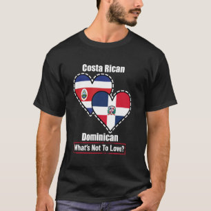 Camiseta Banderas De Corazón Dominicano Costarricense Qué N
