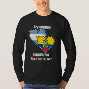 Camiseta Banderas De Corazón Ecuatorianas Argentinas Qué No