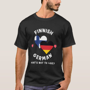 Camiseta Banderas de corazón finlandés alemán Qué no amar