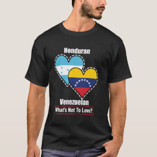 Camiseta Banderas de corazón hondureño venezolano Qué hay q