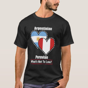 Camiseta Banderas De Corazón Peruanas Argentinas Qué Hay Qu