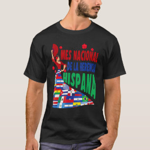 Camiseta Banderas de danza de Mes Nacional de La Herencia H