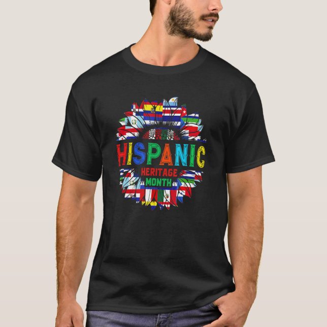 Camiseta Banderas de decoración del Mes del Patrimonio Hisp (Anverso)