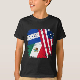 Camiseta Banderas de EE. UU. México Honduras