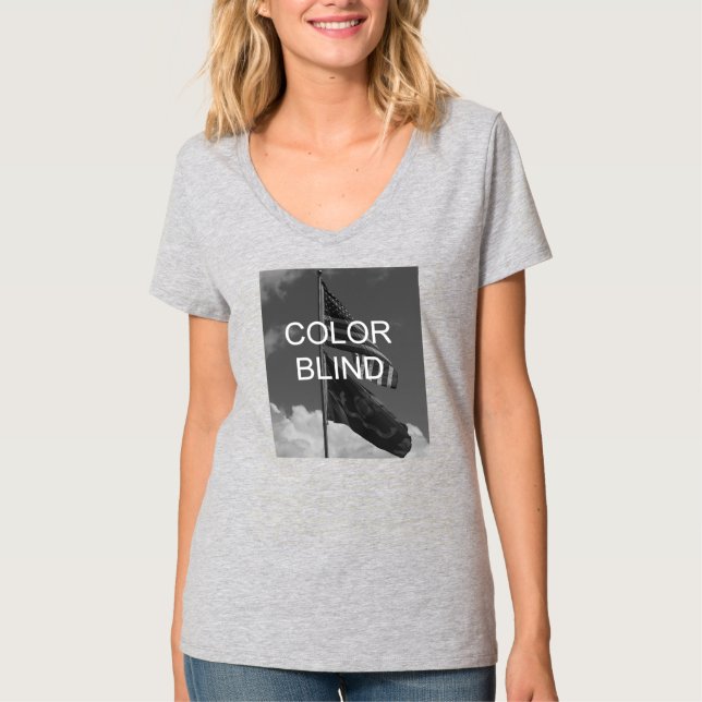 Camiseta Banderas de escala de grises ciegas de color (Anverso)