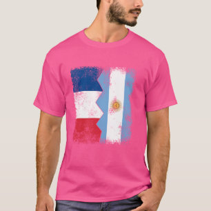 Camiseta Banderas de Francia Argentina  Mitad UK Argentino 