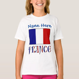 Camiseta Banderas de Francia Personalizadas Niñas Herencia