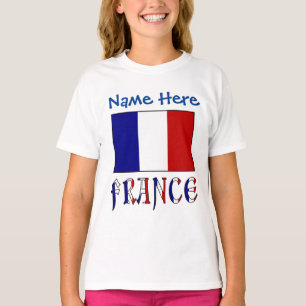 Camiseta Banderas de Francia Personalizadas Niñas Herencia