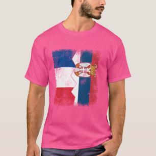 Camiseta Banderas de Francia y Serbia Raíces medio serbias 