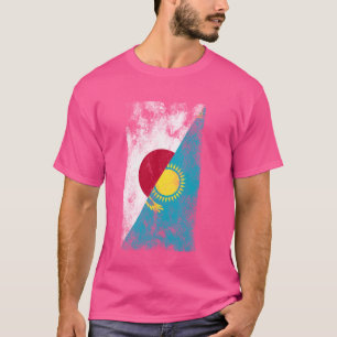 Camiseta Banderas de Japón Kazajistán - Japonés kazajo, kaz