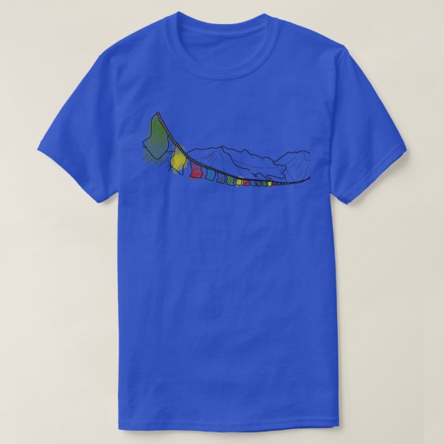 Camiseta Banderas de la oración tibetana (Diseño del anverso)