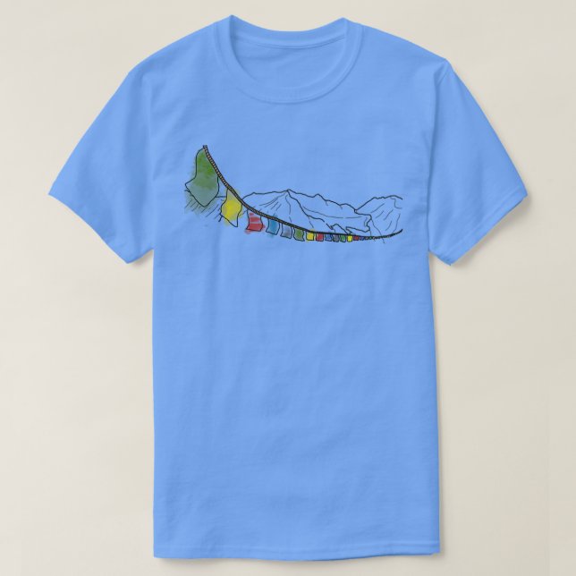 Camiseta Banderas de la oración tibetana (Diseño del anverso)