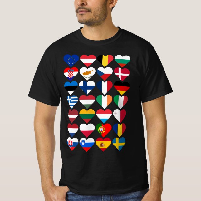 Camiseta Banderas de la Unión Europea  (Anverso)