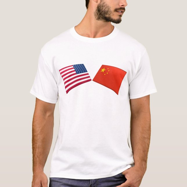 Camiseta Banderas de los E.E.U.U. y de China (Anverso)