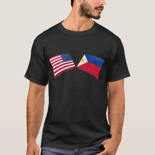Camiseta Banderas de los E.E.U.U. y de Filipinas