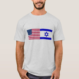 Camiseta Banderas de los E.E.U.U. y de Israel