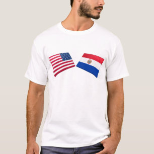 Camiseta Banderas de los E.E.U.U. y de Paraguay