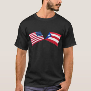 Camiseta Banderas de los E.E.U.U. y de Puerto Rico