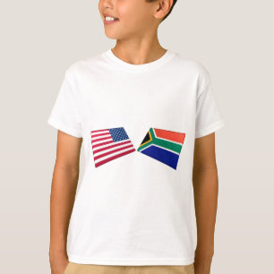 Camiseta Banderas de los E.E.U.U. y de Suráfrica
