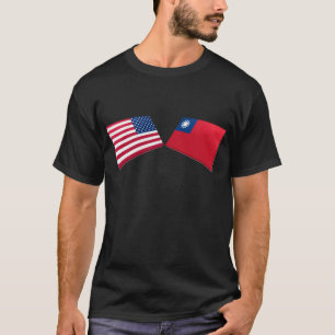 Camiseta Banderas de los E.E.U.U. y de Taiwán