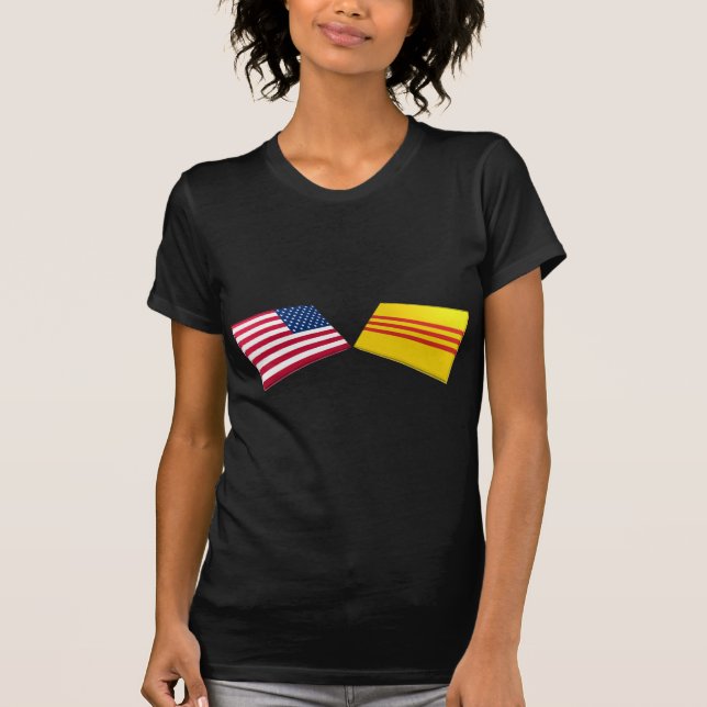 Camiseta Banderas de los E.E.U.U. y de Vietnam (Vietnam del (Anverso)