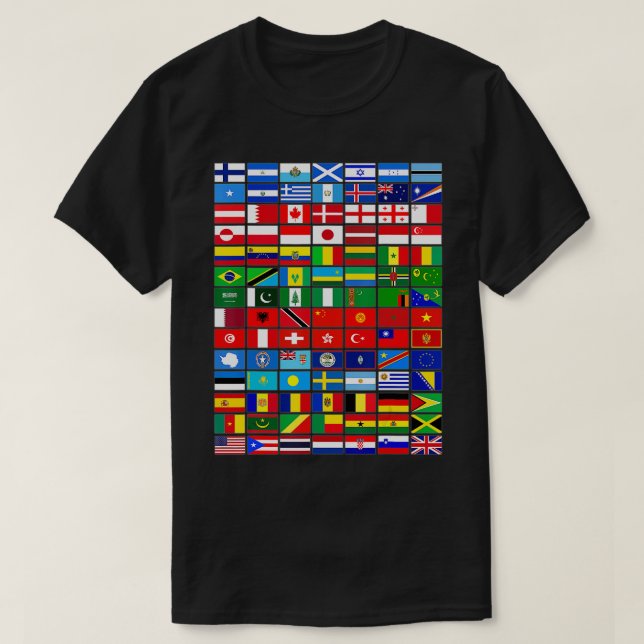 Camiseta Banderas de los países del mundo internacional (Diseño del anverso)