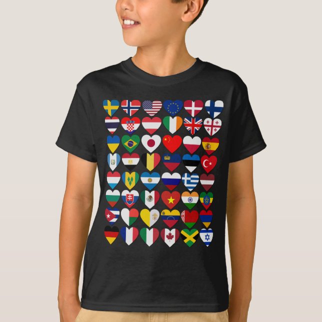 Camiseta Banderas de los países del mundo internacional  (Anverso)