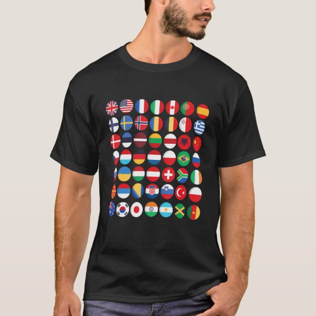 Camiseta Banderas de los países del mundo internacional (Anverso)