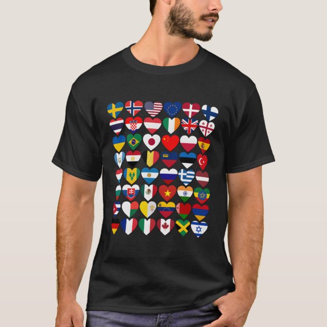 Camiseta Banderas De Los Países Del Mundo Internacional (Anverso)