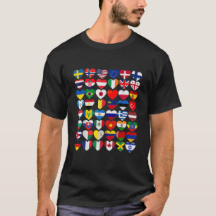Camiseta Banderas De Los Países Del Mundo,Internacional