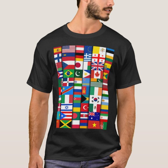 Camiseta Banderas de los países del mundo internacional  (Anverso)