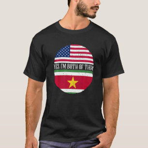 Camiseta Banderas de los Vintage de Estados Unidos y Surina