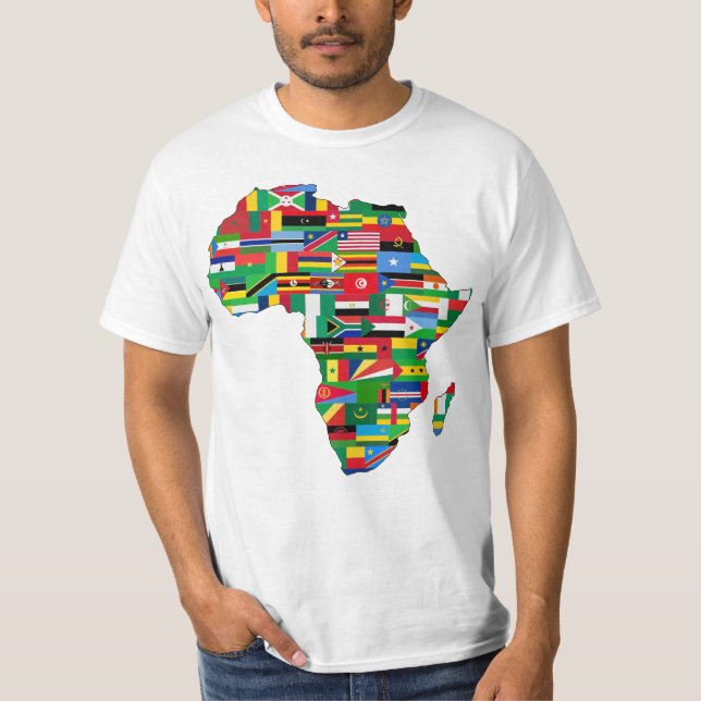 Camiseta Banderas de mapas africanos (Anverso)