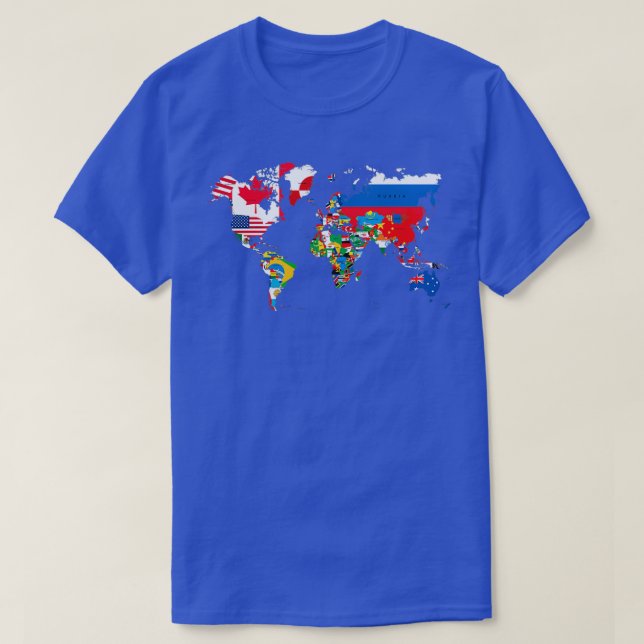 Camiseta Banderas de mapas del mundo de viajeros (Diseño del anverso)