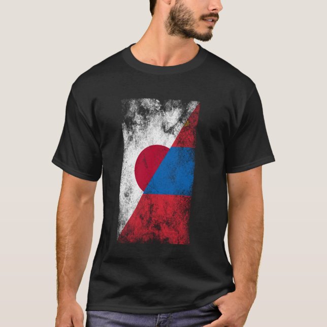 Camiseta Banderas de Mongolia de Japón - Mongol japonés (Anverso)