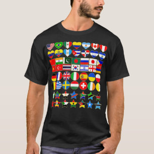 Camiseta Banderas de países del mundo en intercambio geomét